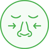 face with sinus and nasal congestion and pressure